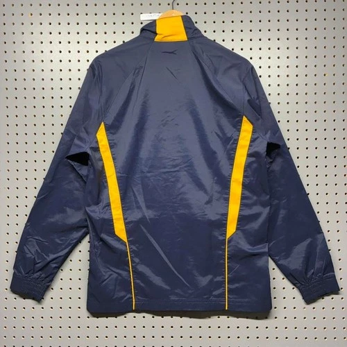 Under Armour Mens Windbreaker Jacket Navy Yellow Zip Up Mock Neck Small image 2