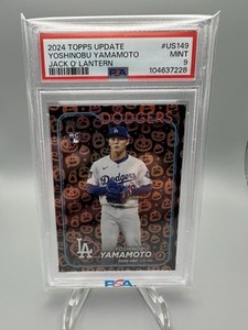 2024 Topps Update Jack O' Lantern #US149 Yoshinobu Yamamoto RC PSA 9 Dodgers