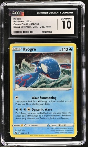 2023 KYOGRE 36 Cosmos Holo Promo Crown Zenith Sea Sky Pokemon Card foil CGC 10