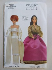 Vogue Craft Pattern 7222 11 1/2" Fashion Doll 1960-1970 Era Doll Clothes Uncut