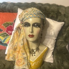 Hand painted vintage lady mannequin display head ARTWORK Used refurbished.