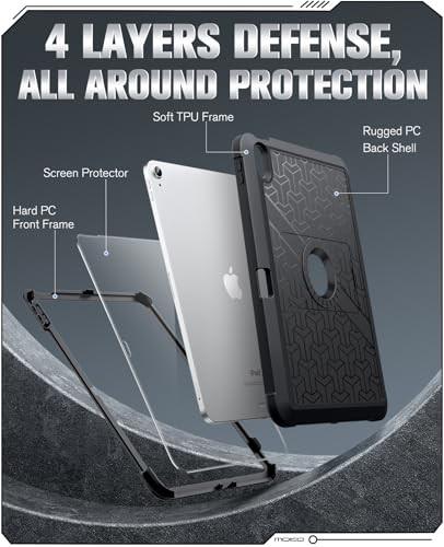 for iPad (A16) 11th/10th Generation Case 2025/2022, Heavy Duty Black - Picture 5 of 7