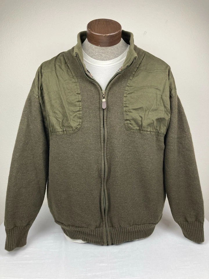 ORVIS 100% ШЕРСТИ ОКОНЧАТЕЛЬНЫЙ НЕПОГОДА СЪЕМКИ СВИТЕР ЗЕЛЕНЫЙ ПОЛНЫЙ МОЛНИИ МУЖСКОЙ XXL - Изображение 2 из 4