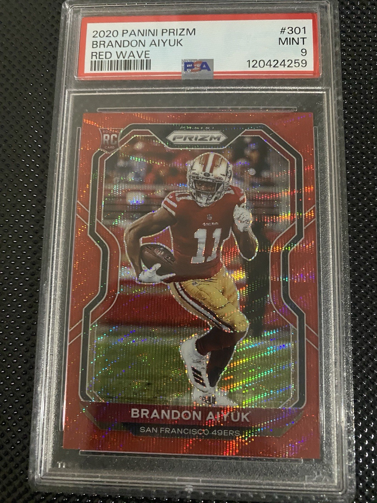 2020 Panini Prizm - Rookie Brandon Aiyuk #301 Red Wave Prizm /149 (RC)