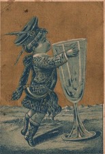 BOY, HUGE GLASS On THAYER & WASHIBURN'S DRY GOODS Victorian Trade Card