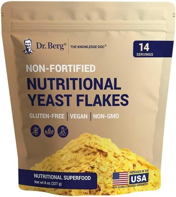 Dr. Berg Premium Nutritional Yeast Flakes - Delicious Non-Fortified... 