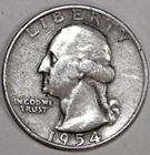 1954-D Washington Silver Quarter - Very Fine - #2879EA