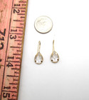 14K Yellow Gold Teardrop Clear Stone Earrings 1.7 Gr [E372] — photo 4