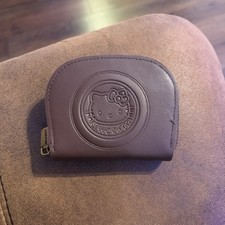 Sanrio Hello Kitty Mini Wallet Card Case Brown Faux Leather- New