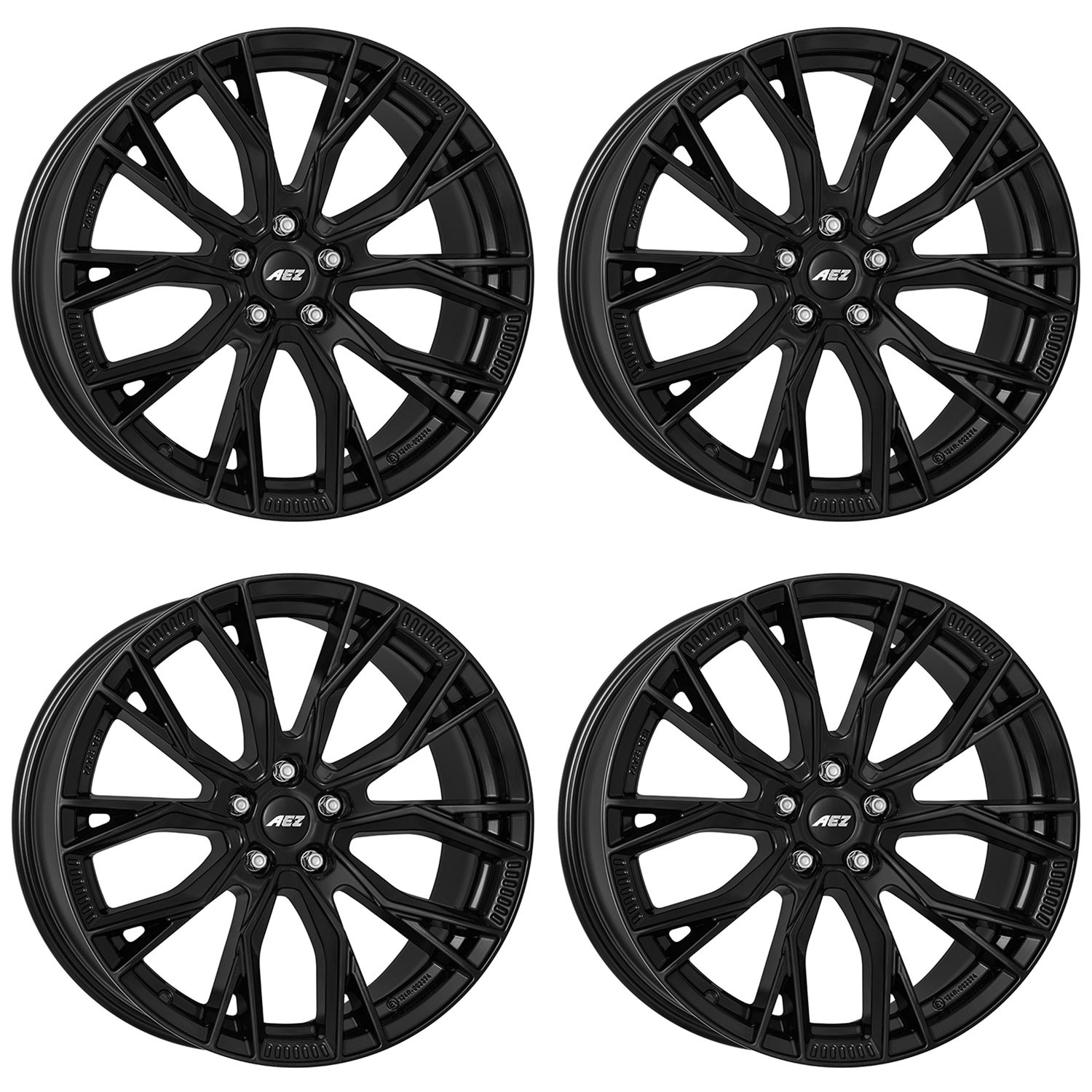 4 AEZ Toronto black Wheels 9.0Jx20 5x108 for Jaguar E-Pace F-Pace I-Pace XE XF