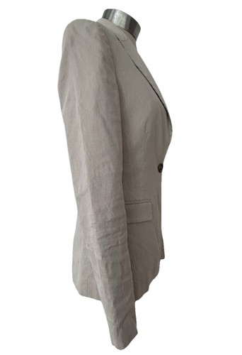 Pinko Linen Blend Blazer Jacket Natural Beige / Ecru Single Breasted Sz UK 10-12 - Picture 10 of 13