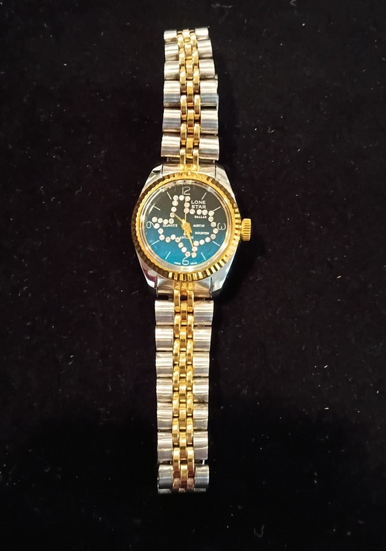 Lone Star State Wristwatch Texas Outlined In Gem Stones