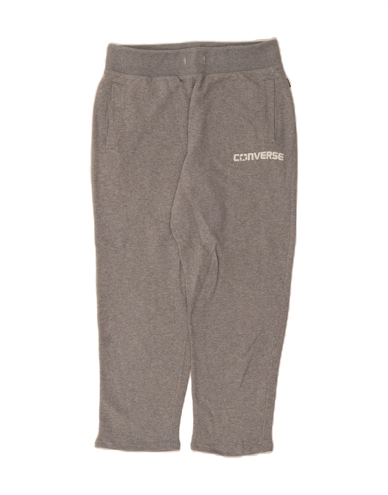 CONVERSE Womens Graphic Tracksuit Trousers UK 10 Small  Grey Cotton DU45