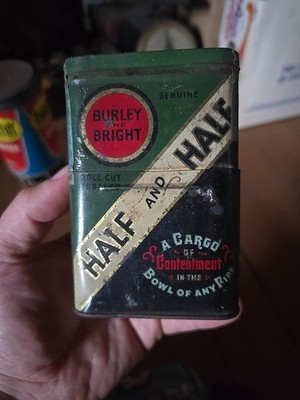 Half and Half Burley and Bright Telescope Tobacco Tin Patented 1930 W/Tax Stamp!