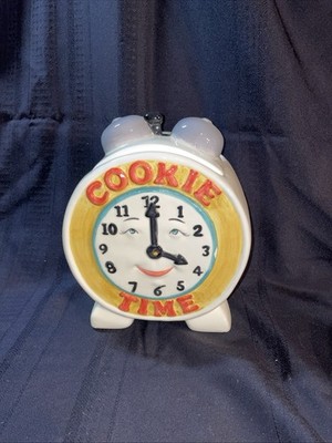 Vintage 1993 Clay Art Cookie Time (Hand Painted) Whimsical Face & Orange Border