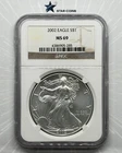 2002 Silver Eagle NGC MS69 Brown Label