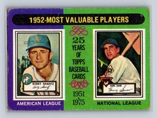 1975 Topps #190 1952 MVPs (Bobby Shantz / Hank Sauer)