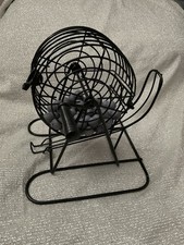 Black Metal Bingo Cage Approx 8  Tall W/ 72 Small Balls See Pics