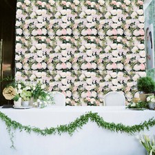 6Pcs Silk Artificial Rose Flower Wall Panel Wedding Party Floral Decor 24" X 16"