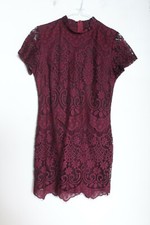 Unbranded Lacey Lined Short Dress - Maroon - Size S Small (D63)