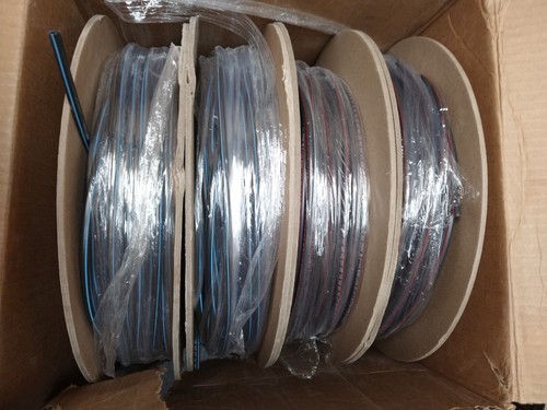 1000' Plexco Instube 5 Plexstripe Tubing 26T 1/4" .040 Wall CL Red & Blue Stripe