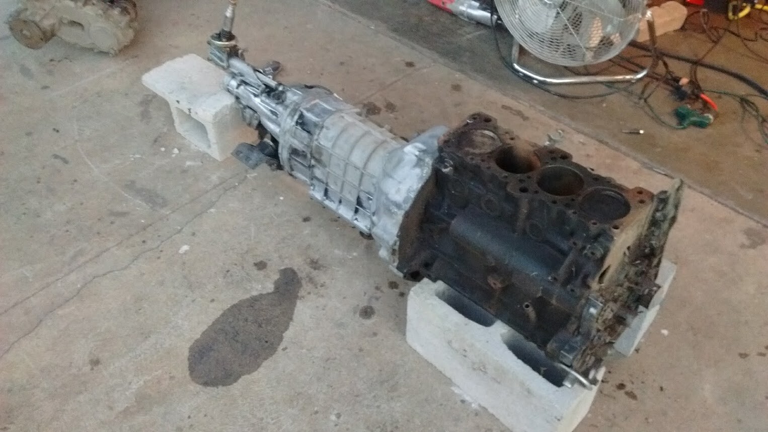 Mitsubishi 4G64 "Wide Block" and RX7 T2 transmission with adapter bellhousing eBay