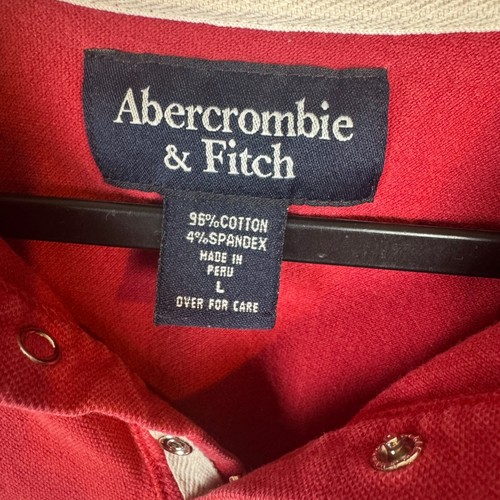 Abercrombie Poloshirt Herren Größe Large rot klassisch adrett Vintage Y2K 2000er - Bild 8 von 9