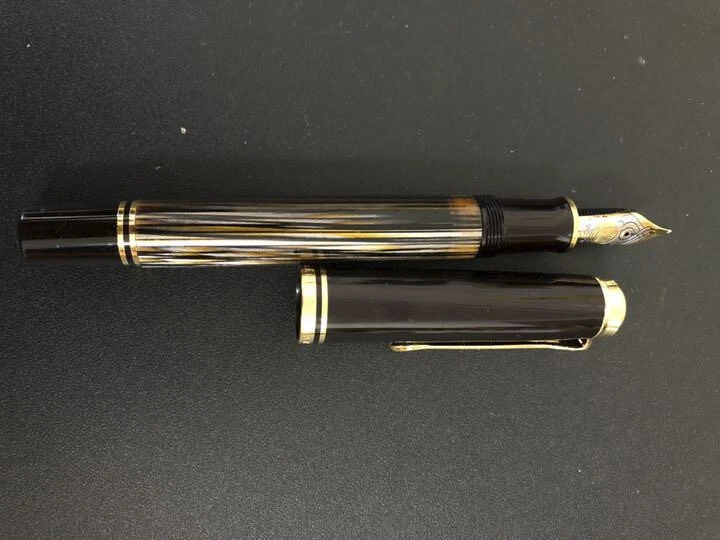 Pelikan Souveran M800 F Nib 18K Fountain Pen Brown Stripe B 2013 Tortoise Shell
