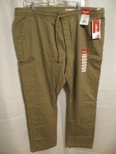 WRANGLER Athletic Cotton Blend Brown XL 40-42 Elastic Waist CARGO Pants NEW