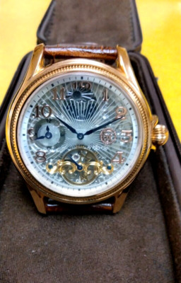 CONSTANTIN  WEISZ DAY/NIGHT GMT ROSE GOLD 46mm SKELETON WATCH 09D042CW - NIB