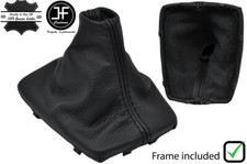 SCHWARZ NAHT LEDER HANDBUCH SCHALTSACK+KUNSTSTOFFRAHME F?R HYUNDAI KONA 17-19