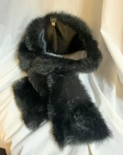 Cejon Accessories Black Faux Fur Pull Through Scarf