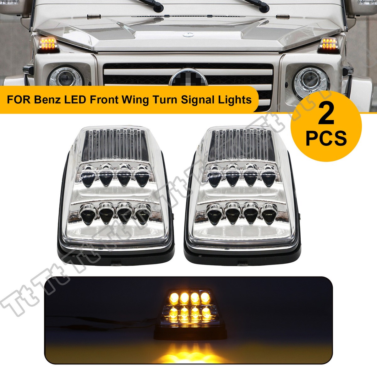 レア　GALLUP ギャラップ　ブリキ　ヴィンテージアルファベットライト For 1990-18 Mercedes W463 G-Class Amber White LED Turn Signal