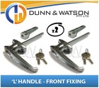 <!--F#f_0-->Chrome Plated Front Fixing 'L' Lock / Handle (Trailer Caravan Canopy Toolbox) x2<!--F/-->