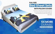 3D Printed Car Bedsheet Set Full Size Polyester Car Bedding Set 4 Pc