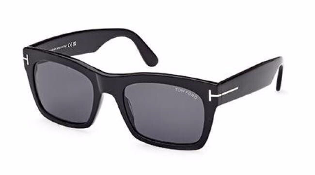 Tom Ford Sunglasses Black Glossy Square Gold Nico FT1062 TF 1062