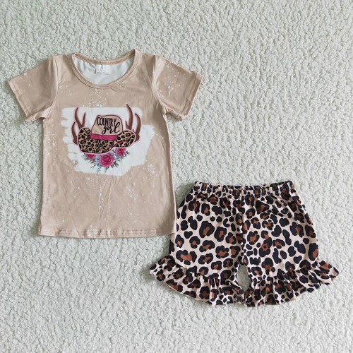 Sibling Baby Girls Summer Western Cowgirls Shirts Shorts Outfits - Picture 6 of 12