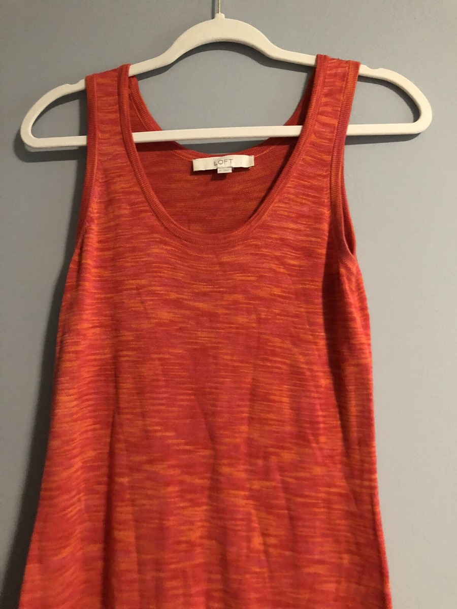 Ann Taylor Loft Womens Maxi Acrylic Red Orange Dress Size M EUC | eBay