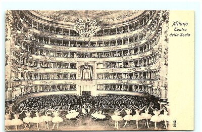 S02-0428, MILANO, TEATRO DELLA SCALA, VINTAGE POSTCARD.
