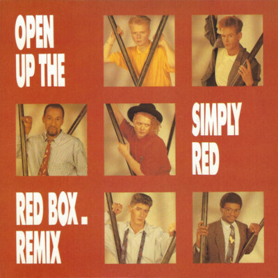 Simply Red Open Up The Red Box. Remix PAPER LABELS Vinyl Single 7inch WEA