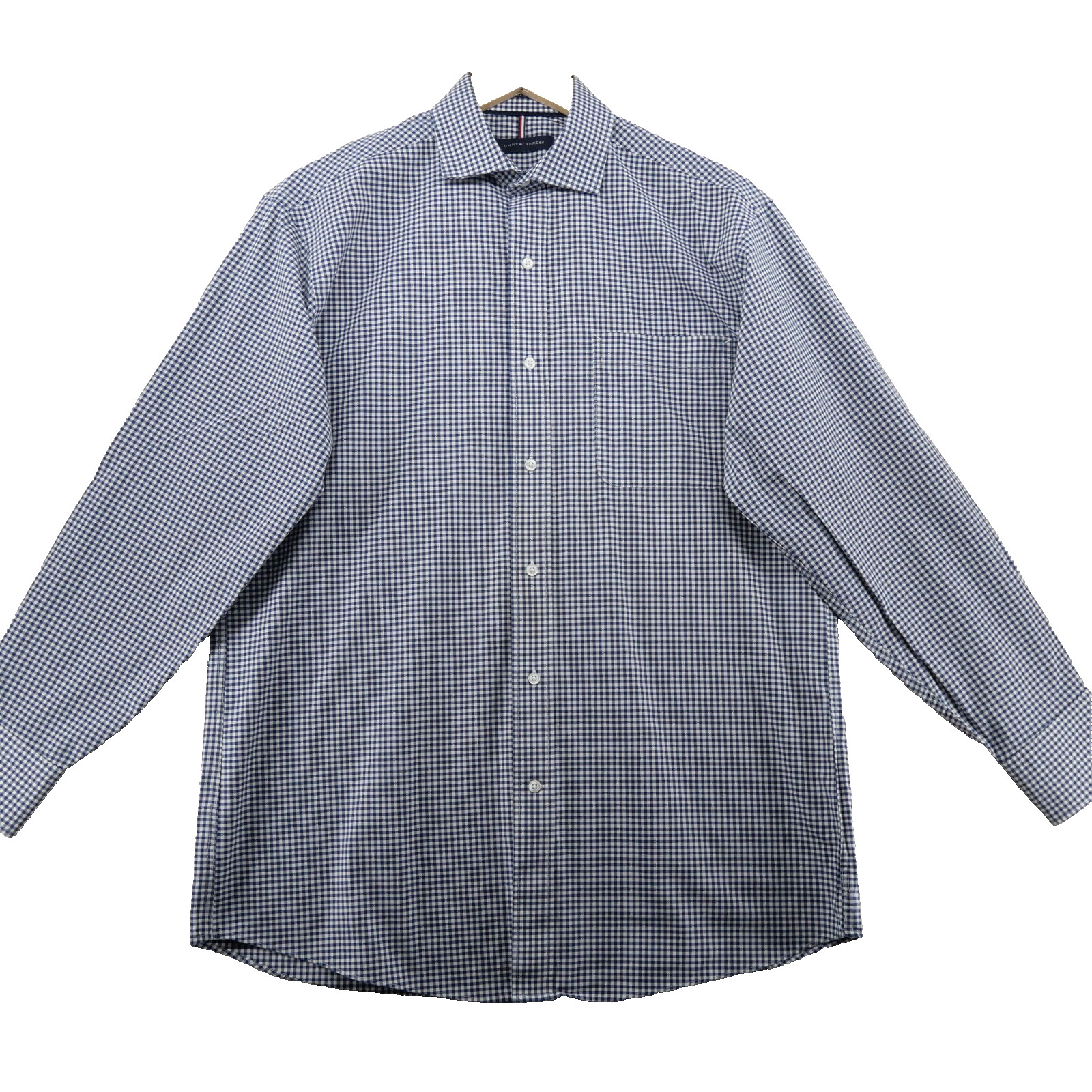 Tommy Hilfiger Wrinkle Resistant Men's Size 15.5-32/33 Check Stretch Dress Shirt