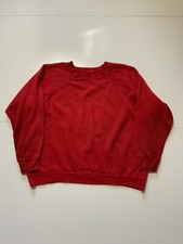 Vintage 70s 80s Red Blank Worn Soft Raglan Crewneck Pullover Sweatshirt
