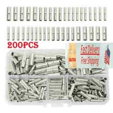 Bare Copper Wire Splice Butt 22-10 AWG Connectors Ferrule Crimp Terminals 200PCS