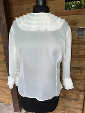 Retro blouse made by seamstress, small pleated veil