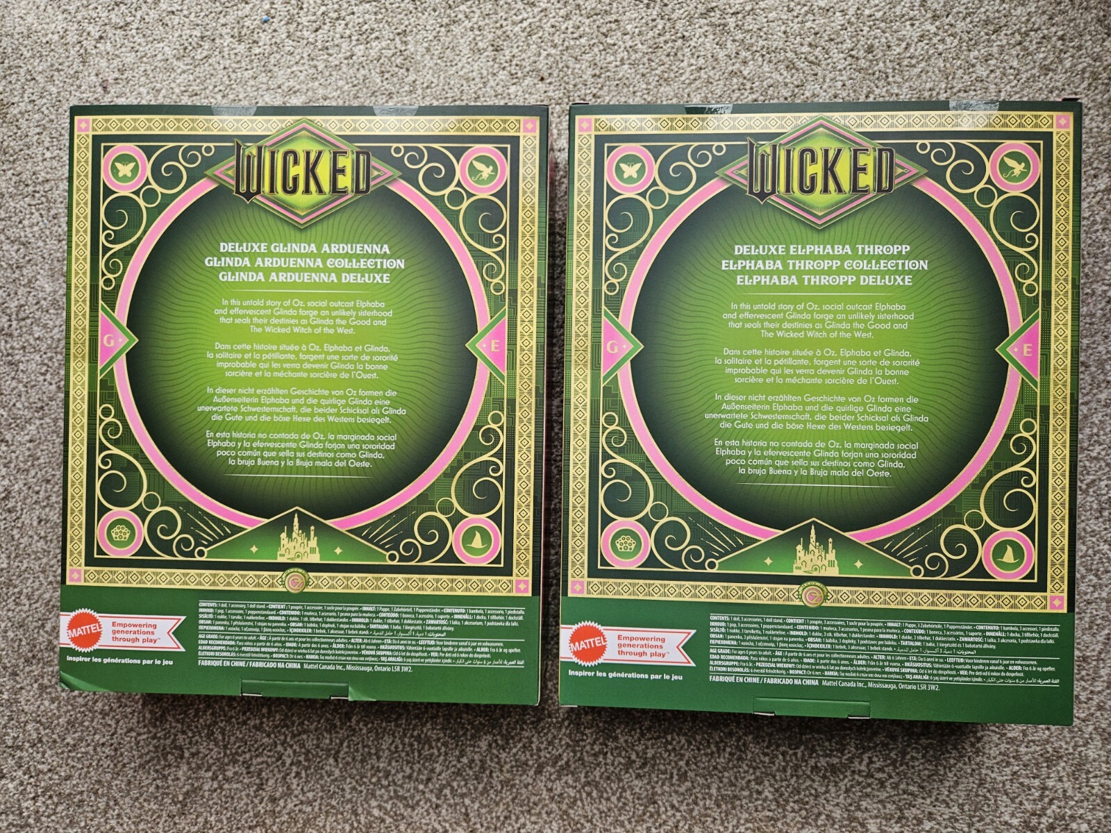 Collectible Mattel Wicked Deluxe Glinda & Elphaba Dolls Website Error