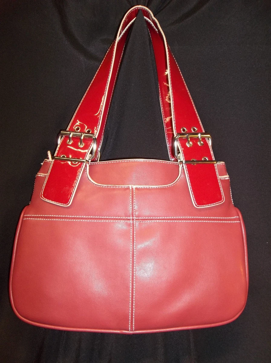 Vtg AEROSOLES Red Leather Hand Bag Purse eBay