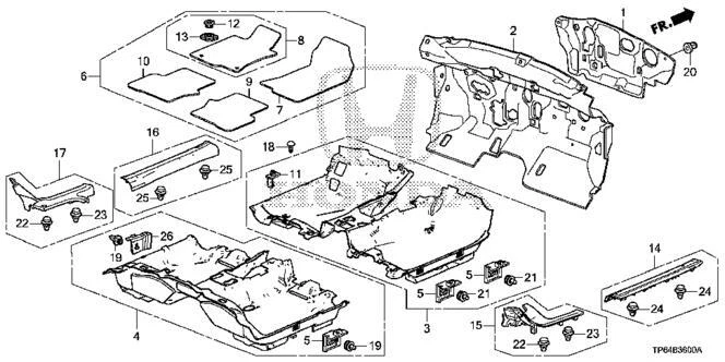 Genuine Honda Floor Mat Set *YR336L* 83600-TP6-A01ZA