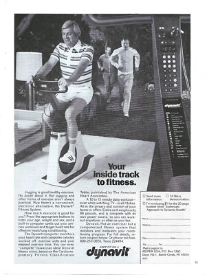 Vintage Print Ad Dynavit Exercycle - Your Inside Track To Fitness - Jun 1978