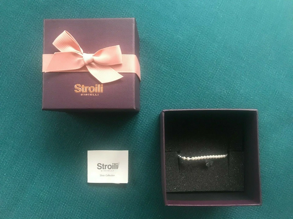STROILI BRACCIALE QUADRIFOGLIO ARGENTO 925 E PERLINE - Immagine 2 di 3