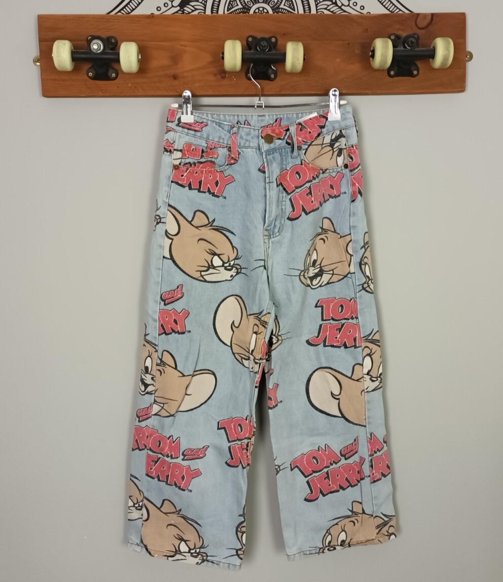 HIGH WAISTED 90s Y2K TOM AND JERRY CARTOON FUNKY HIPSTER FESTIVAL